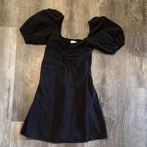 H&M  Black Puff Sleeve Dress